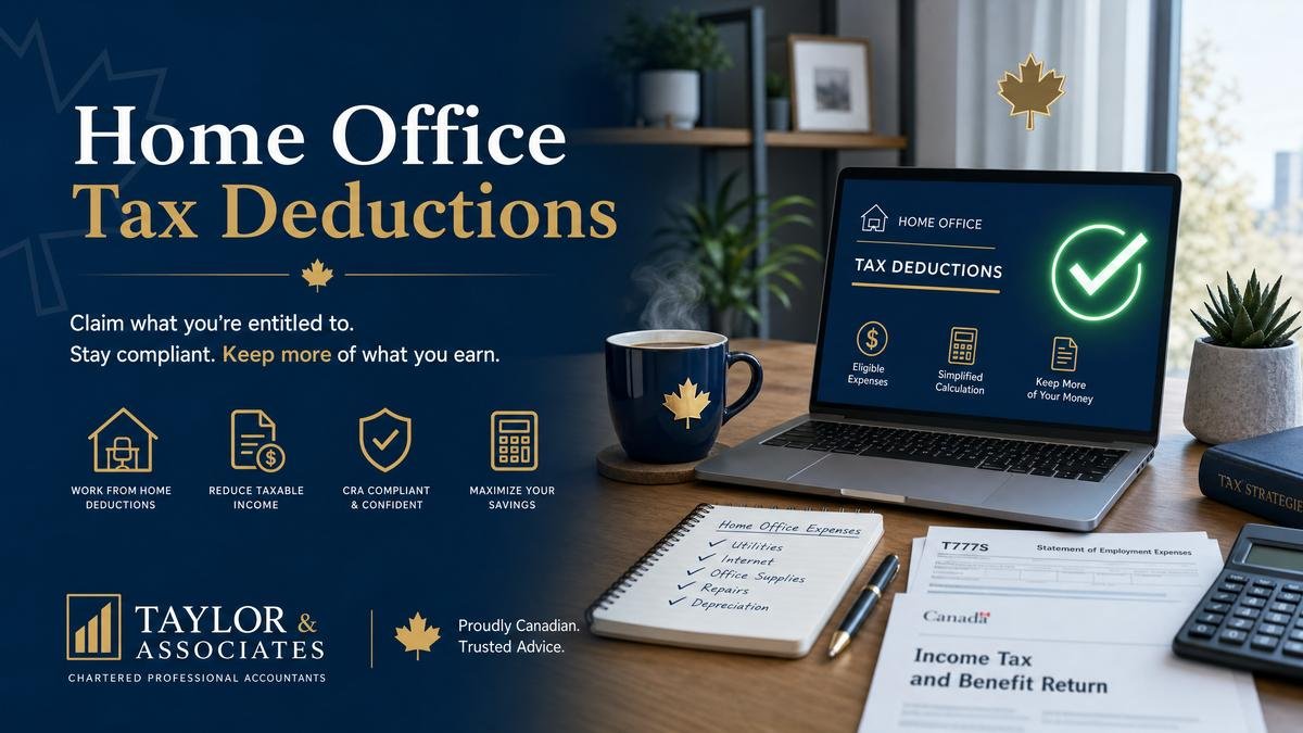 Canadian employee working from home claiming home office expenses on their tax return with BOMCAS Canada