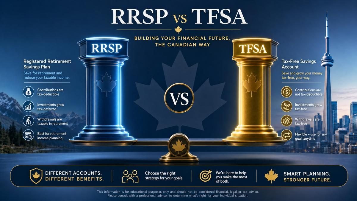 Canadian accountant comparing RRSP vs TFSA savings accounts at a desk in Edmonton